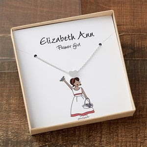 Flower Girl philoSophies® Silver Heart Necklace With Personalized Message Card - 38539-SH