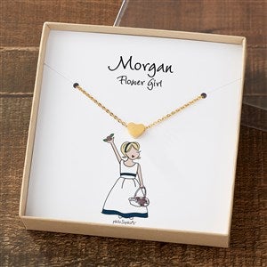 Flower Girl philoSophies® Gold Heart Necklace With Personalized Message Card - 38539-GH