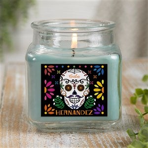 Day of the Dead Personalized 10 oz. Eucalyptus Mint Candle Jar - 38546-10ES