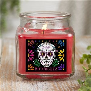 Day of the Dead Personalized 10 oz. Cinnamon Spice Candle Jar - 38546-10CS
