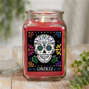 Day of the Dead Personalized 18 oz. Cinnamon Spice Candle Jar - 38546-18CS