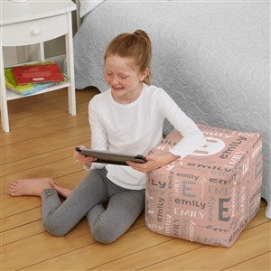 Youthful Name Personalized Cube Ottoman - Small 13" - 38553D-S