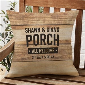 Backyard BBQ Personalized Outdoor Throw Pillow - 20”x20” - 38593-L