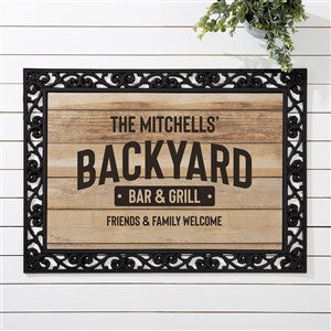 Backyard Bar  Grill Personalized Doormat- 18x27 - 38595