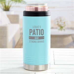 Backyard Bar & Grill Personalized Stainless Insulated Slim Can Holder- Teal - 38600-T