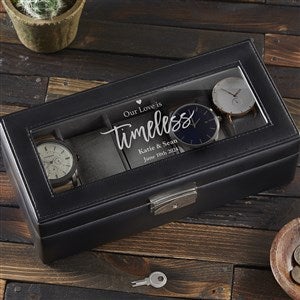 Our Love Is Timeless Personalized Leather 5 Slot Watch Box - 38647-5