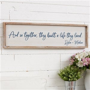 Together They Built a Life Personalized Whitewashed Barnwood Wall Art- 30quot; x 8quot; - 38658W-30x8