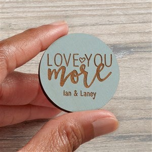 Love You More Personalized Wood Pocket Token- Blue Stain - 38667-B