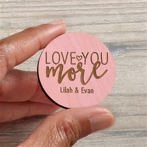 Love You More Personalized Wood Pocket Token- Pink Stain - 38667-P