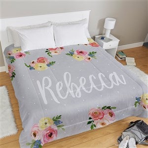 Floral Personalized Comforter - King 104x88 - 38709D-K