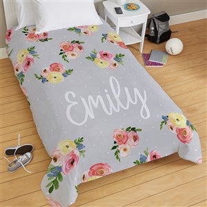 Floral Personalized Duvet Cover - Twin 68x88 - 38736D-T