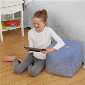 Sparkling Name Personalized Cube Ottoman - Small 13quot; - 38772D-S
