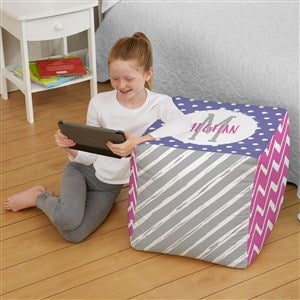 Yours Truly Personalized Cube Ottoman - Large 18quot; - 38773D-L