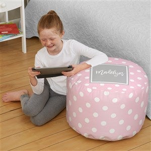 Pattern Play Personalized Round Ottoman - 20.5 x 20.5 x 13 - 38786D