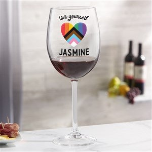 Love Yourself Printed Red Wine Glass - 38803-R