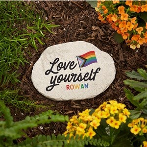 Love Yourself Personalized Round Garden Stone - 4.25 x 6 - 38837-S