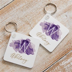 Personalized Pink Marble Monogram Keychain