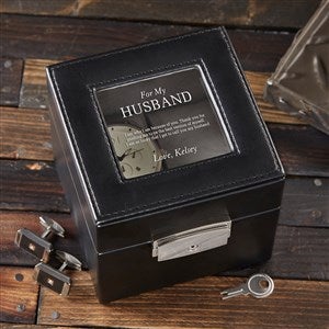 To My Husband Personalized Leather Watch Box - 2 Slot - 38892-2