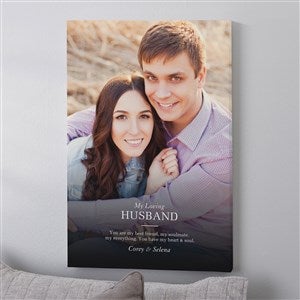 To My Husband Personalized Photo Canvas Print - 16 x 24 - 38894-16x24