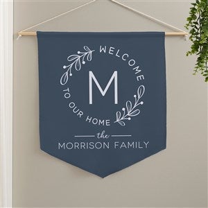 Welcome Wreath Personalized Pennant - 18x21 - 38974D