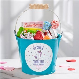Youre One of A Kind Personalized Valentines Day Mini Treat Bucket-Turquoise - 38990-T