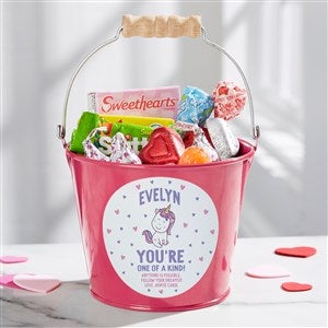 Youre One of A Kind Personalized Valentines Day Mini Treat Bucket-Pink - 38990-P