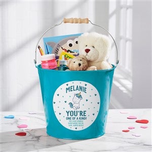 Youre One of A Kind Personalized Valentines Day Large Treat Bucket- Turquoise - 38990-TL