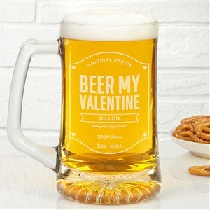Beer My Valentine 25oz. Engraved Beer Mug - 39132