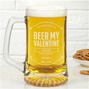 Beer My Valentine 25oz. Engraved Beer Mug - 39132