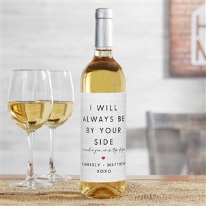 By Your Side Valentines Day Personalized Wine Bottle Label - 39141