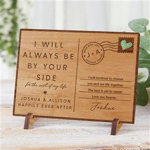 By Your Side Personalized Wood Postcard-Natural - 39142-N