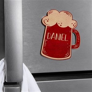 Beer Mug Personalized Wood Magnet - Red Maple - 39263-R