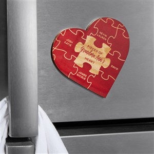 Pieces Of Her Heart Personalized Wood Magnet- Red Maple - 39271-R