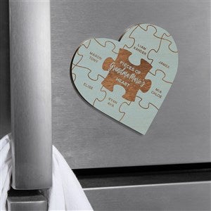 Pieces Of Her Heart Personalized Wood Magnet- Blue Stain - 39271-B