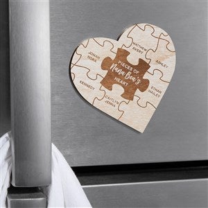 Pieces Of Her Heart Personalized Wood Magnet- Whitewash - 39271-W