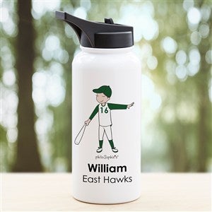 philoSophies® Softball Personalized Double-Wall Insulated 32 oz. Water Bottle - 39285-L