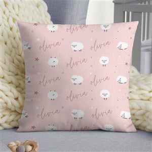 Baby Sheep Personalized 14 Velvet Throw Pillow - 39330-SV