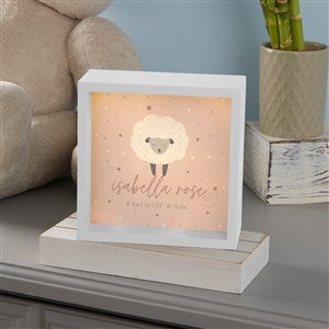 Baby Sheep Personalized Ivory LED Shadow Box- 6x 6 - 39339I-6x6