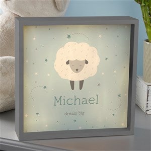 Baby Sheep Personalized Grey LED Shadow Box- 10x 10 - 39339G-10x10