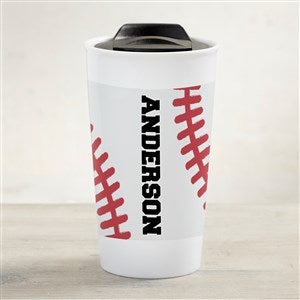 Baseball Personalized 12 oz. Double-Wall Ceramic Travel Mug - 39460