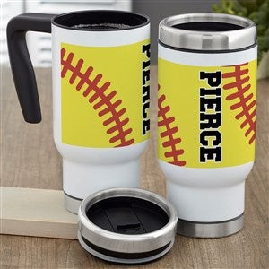 Softball Personalized 14 oz. Commuter Travel Mug