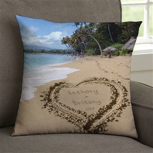 Our Paradise Island Personalized 14 Velvet Throw Pillow - 39659-SV