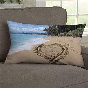 Our Paradise Island Personalized Lumbar Velvet Throw Pillow - 39659-LBV