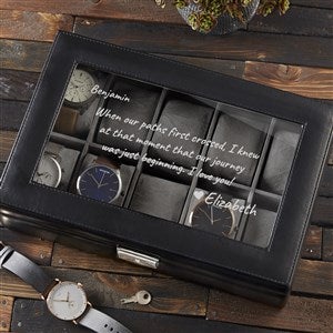 Personalized Leather Watch Box - 10 Slot - Romantic Message - 39666-10