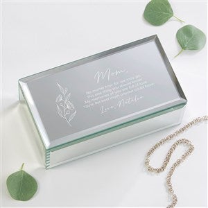 Floral Message For Mom Engraved Glass Jewelry Box-Small - 39755-S