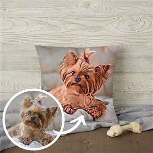 Cartoon Your Pet Personalized Photo 14 Throw Pillow - 39866-S