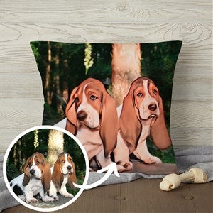 Cartoon Your Pet Personalized Photo 18 Velvet Throw Pillow - 39866-LV