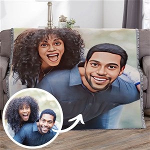 Girlfriend Personalized Photo Character Throw Pillow