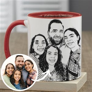 Cartoon Yourself Personalized Photo Coffee Mug 11 oz.- Red - 39877-R