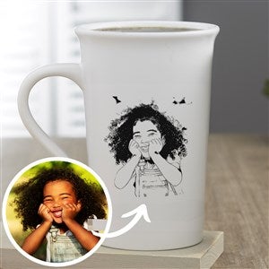 Cartoon Yourself Personalized Photo Latte Mug 16 oz.- White - 39877-U